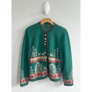 Geiger Collections Women’s New Wool Fair Isle Graphic Buttoned Sweater Sz 38 (8)